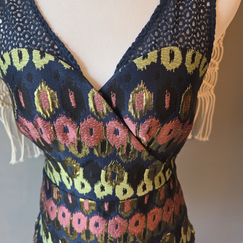 Anthropologie Navy and Multicolor Metallic Tank Top - Picture 2 of 7